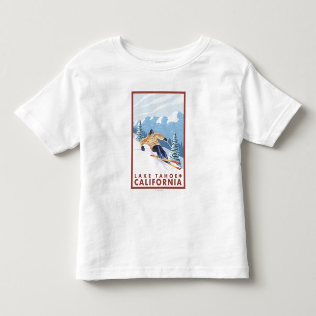 Downhhill Snow Skier - Lake Tahoe, California Toddler T-shirt (Front)