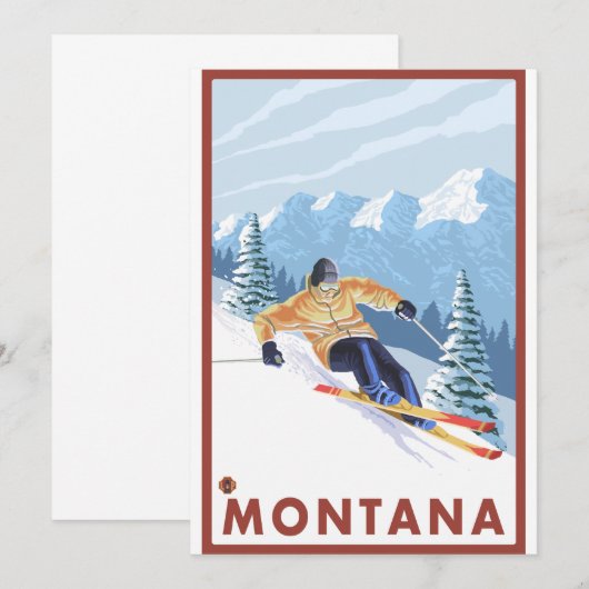 Downhhill Snow Skier - Montana (Front/Back)