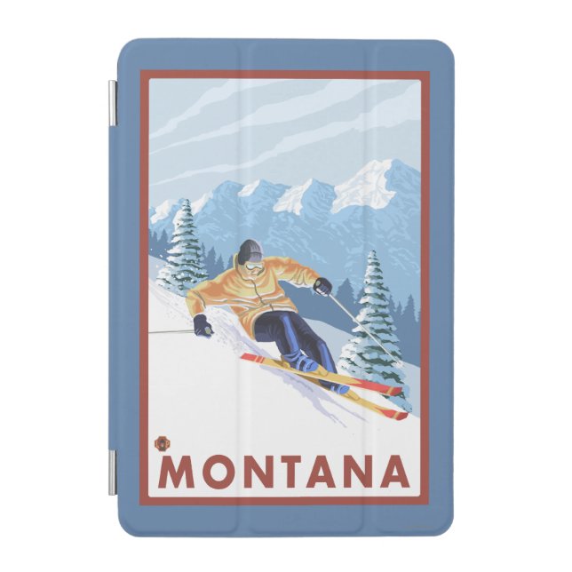Downhhill Snow Skier - Montana iPad Mini Cover (Front)