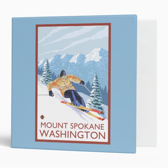 Downhhill Snow Skier - Mount Spokane, Binder (Front/Inside)