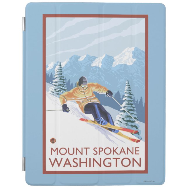 Downhhill Snow Skier - Mount Spokane, iPad Smart Cover (Front)