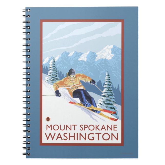 Downhhill Snow Skier - Mount Spokane, Notebook (Front)