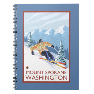 Downhhill Snow Skier - Mount Spokane, Notebook