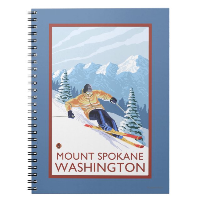 Downhhill Snow Skier - Mount Spokane, Notebook (Front)