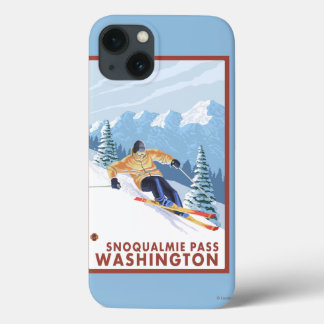 Downhhill Snow Skier - Snoqualmie Pass, WA iPhone 13 Case
