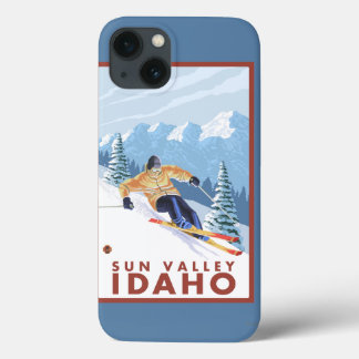 Downhhill Snow Skier - Sun Valley, Idaho iPhone 13 Case