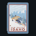 Downhhill Snow Skier - Sun Valley, Idaho iPad Mini Cover<br><div class="desc">Downhhill Snow Skier - Sun Valley,  Idaho - Vintage Travel Poster was created in 2007. This image depicts scenes from Sun Valley,  ID.</div>