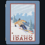 Downhhill Snow Skier - Sun Valley, Idaho iPad Smart Cover<br><div class="desc">Downhhill Snow Skier - Sun Valley,  Idaho - Vintage Travel Poster was created in 2007. This image depicts scenes from Sun Valley,  ID.</div>