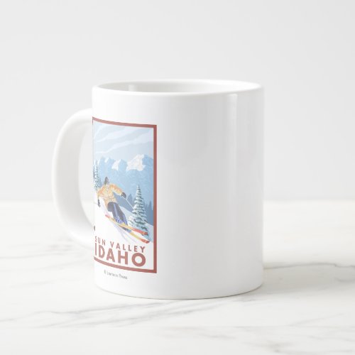 Downhhill Snow Skier _ Sun Valley Idaho Large Coffee Mug