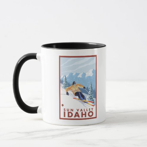 Downhhill Snow Skier _ Sun Valley Idaho Mug