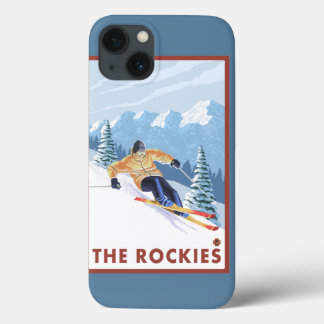 Downhhill Snow Skier - The Rockies iPhone 13 Case