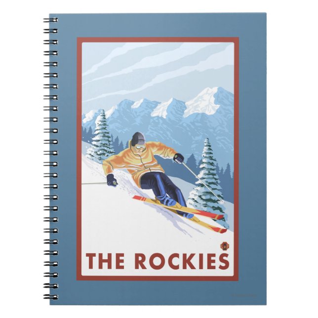Downhhill Snow Skier - The Rockies Notebook (Front)