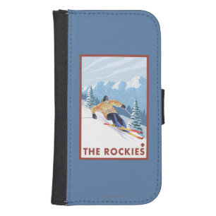 Downhhill Snow Skier - The Rockies Galaxy S4 Wallet Case