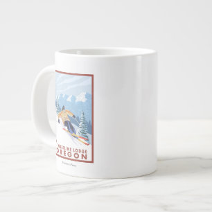 Downhhill Snow Skier - Timberline Lodge, Oregon Large Coffee Mug