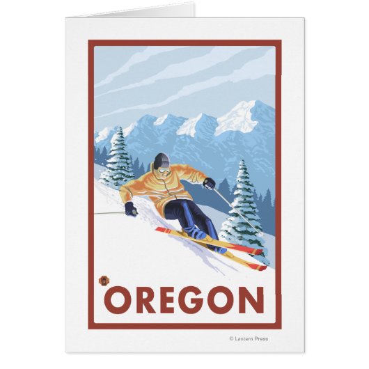 Downhhill Snow Skier- Vintage Travel Poster 2 (Front)