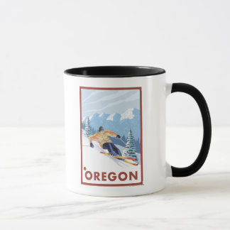 Downhhill Snow Skier- Vintage Travel Poster 2 Mug