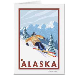 Downhhill Snow Skier- Vintage Travel Poster Cards