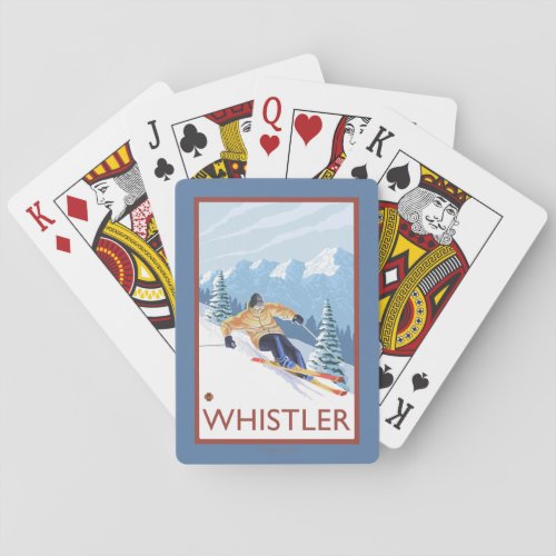 Downhhill Snow Skier _ Whistler BC Canada Playing Cards