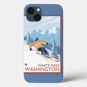 Downhhill Snow Skier - White Pass, Washington iPhone 13 Case