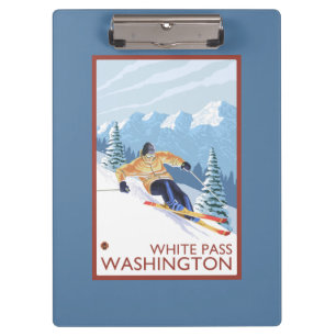 Downhhill Snow Skier - White Pass, Washington Clipboard