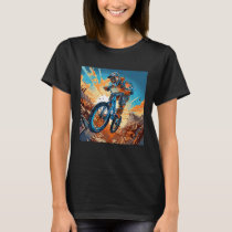 Downhill Biker Bicycle & MTB Mountain Bike Design T-Shirt