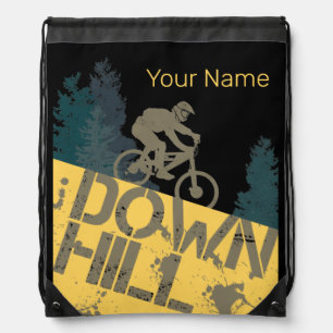 Downhill Biker For Dirt And Bicycle Vintage MTB Drawstring Bag