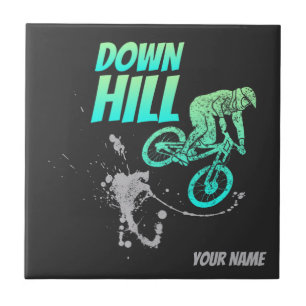 Downhill Biker for Dirt and Bicycle vintage Nerds Ceramic Tile