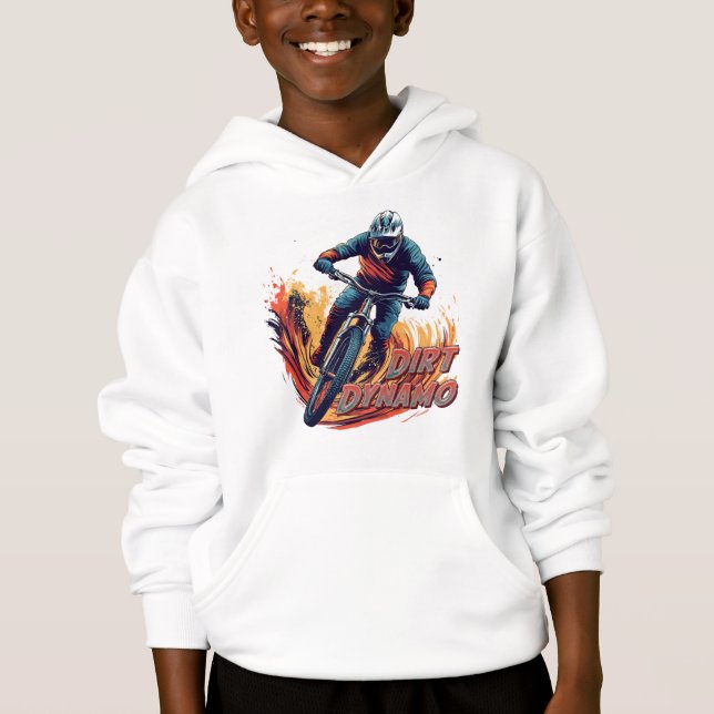 Downhill Graphic and Text Hoodie (Front)