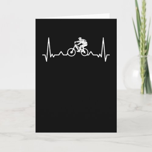 Downhill Heartbeat Mountain Biker Funny Gift Card