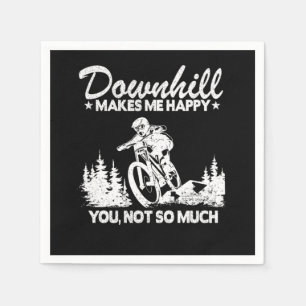 Downhill Makes Me Happy Mountain Biking MTB Gift Q Napkins