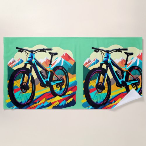 Downhill Mountain bike Bike Art Beach Towel