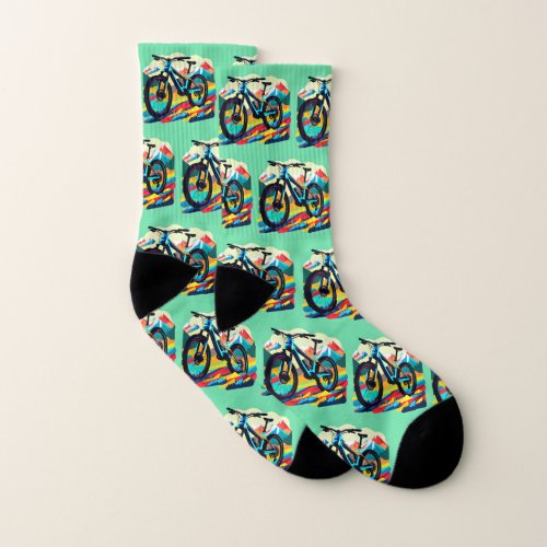 Downhill Mountain bike Bike Art Socks