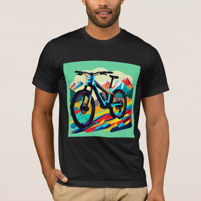 Downhill Mountain bike Bike Art T-Shirt (Front)