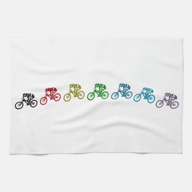 Downhill mountain bike jump kitchen towel (Horizontal)