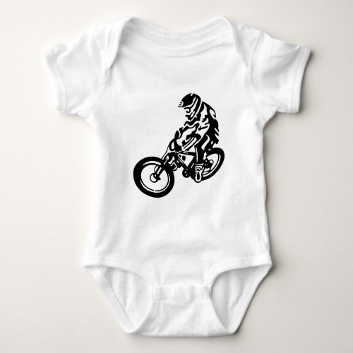 Downhill mountain bike rider baby bodysuit