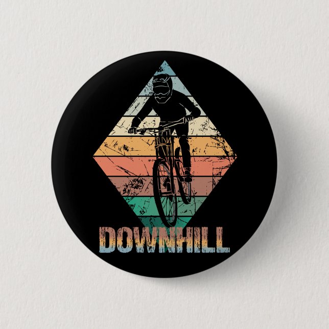 Downhill Mountain Biker Button (Front)