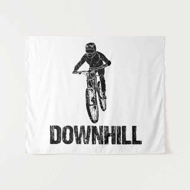 Downhill Mountain Biker Tapestry (Front (Horizontal))