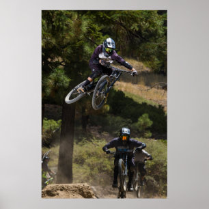 downhill mountain biking jump poster