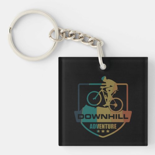 Downhill mountain biking keychain