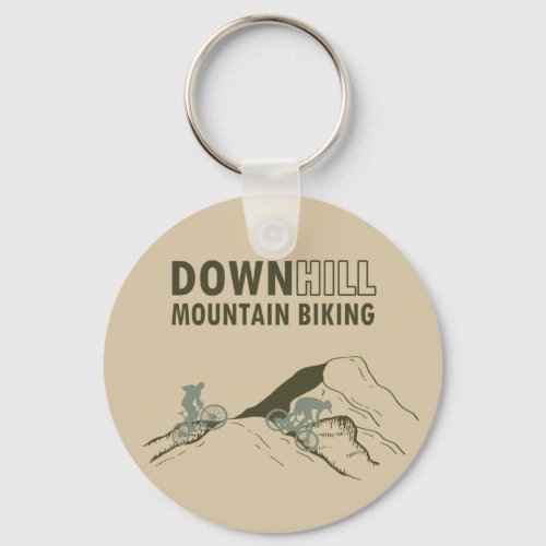 Downhill mountain biking keychain