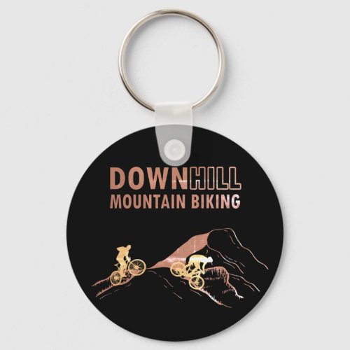 Downhill mountain biking keychain