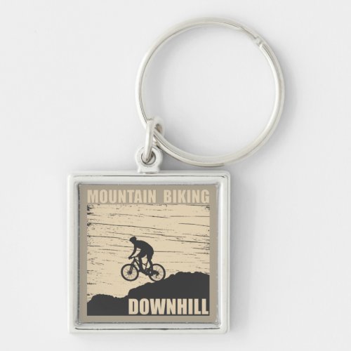 Downhill mountain biking keychain