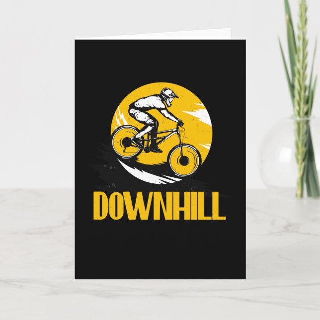 Downhill Mountain Biking Mountain Bike Biker Card (Front)
