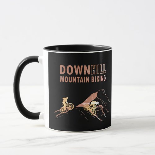 downhill mountain biking mug