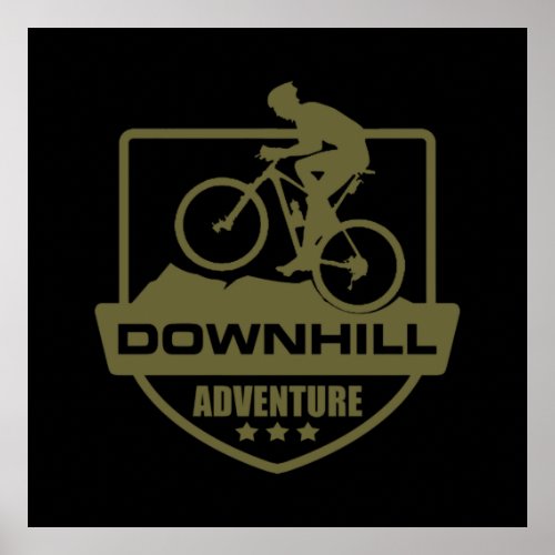 Downhill mountain biking poster