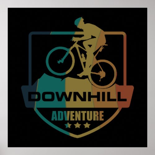 Downhill mountain biking poster