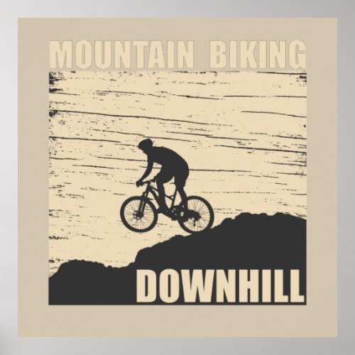 Downhill mountain biking poster