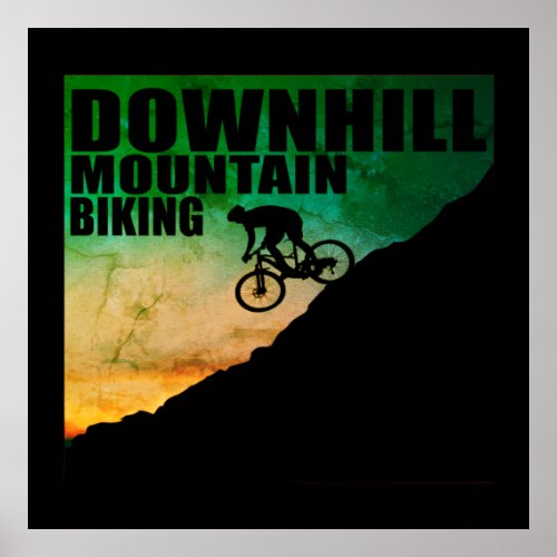 Downhill mountain biking poster