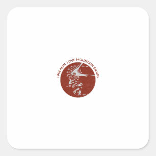 Downhill Mountain Biking – Red Logo Art Square Sticker