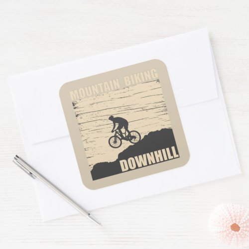 Downhill mountain biking square sticker